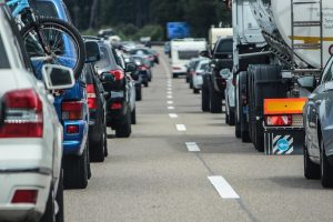 Exhaust fumes in traffic