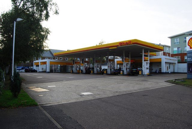 Shells Petrol station shell forecourt