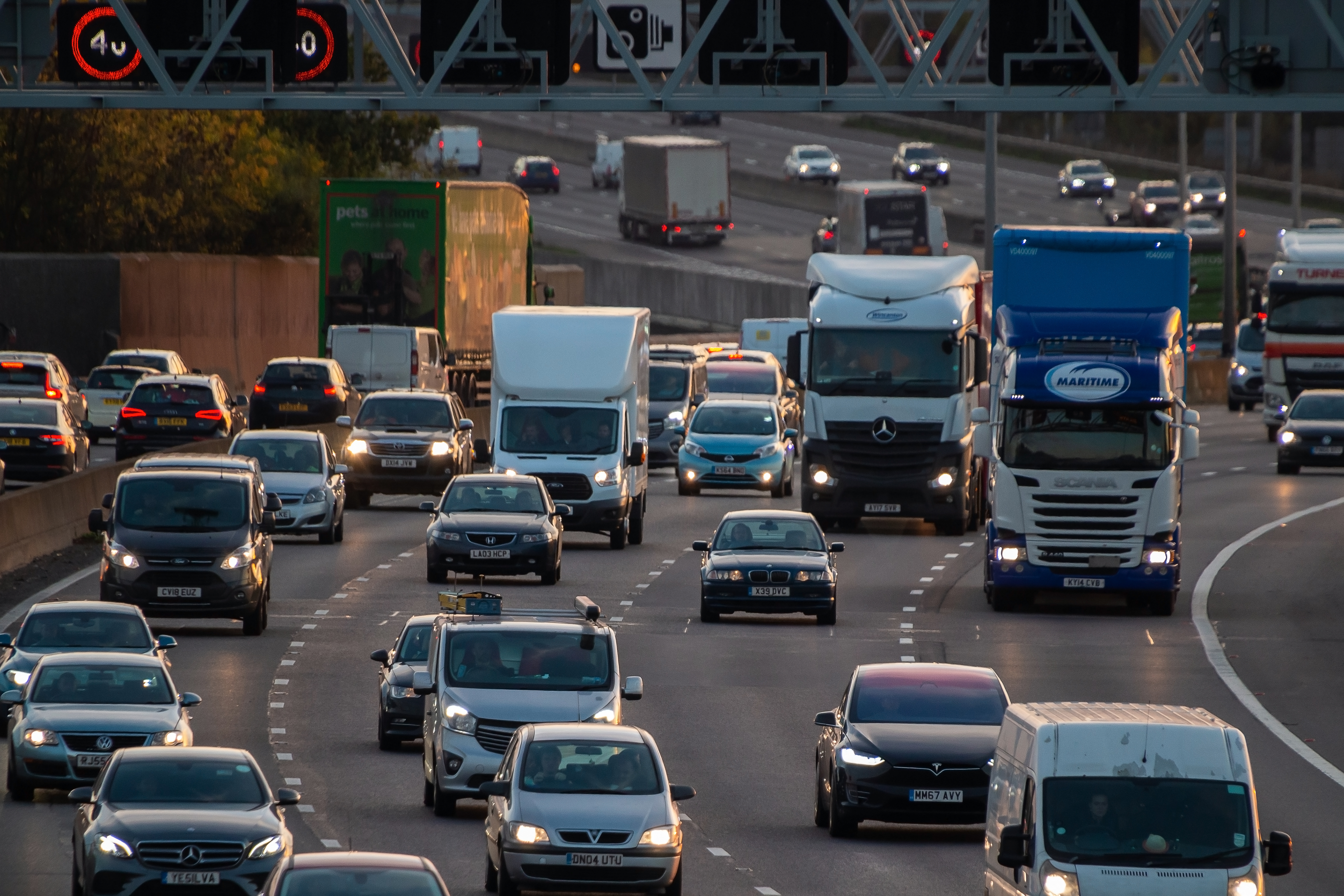 cars on the motorway