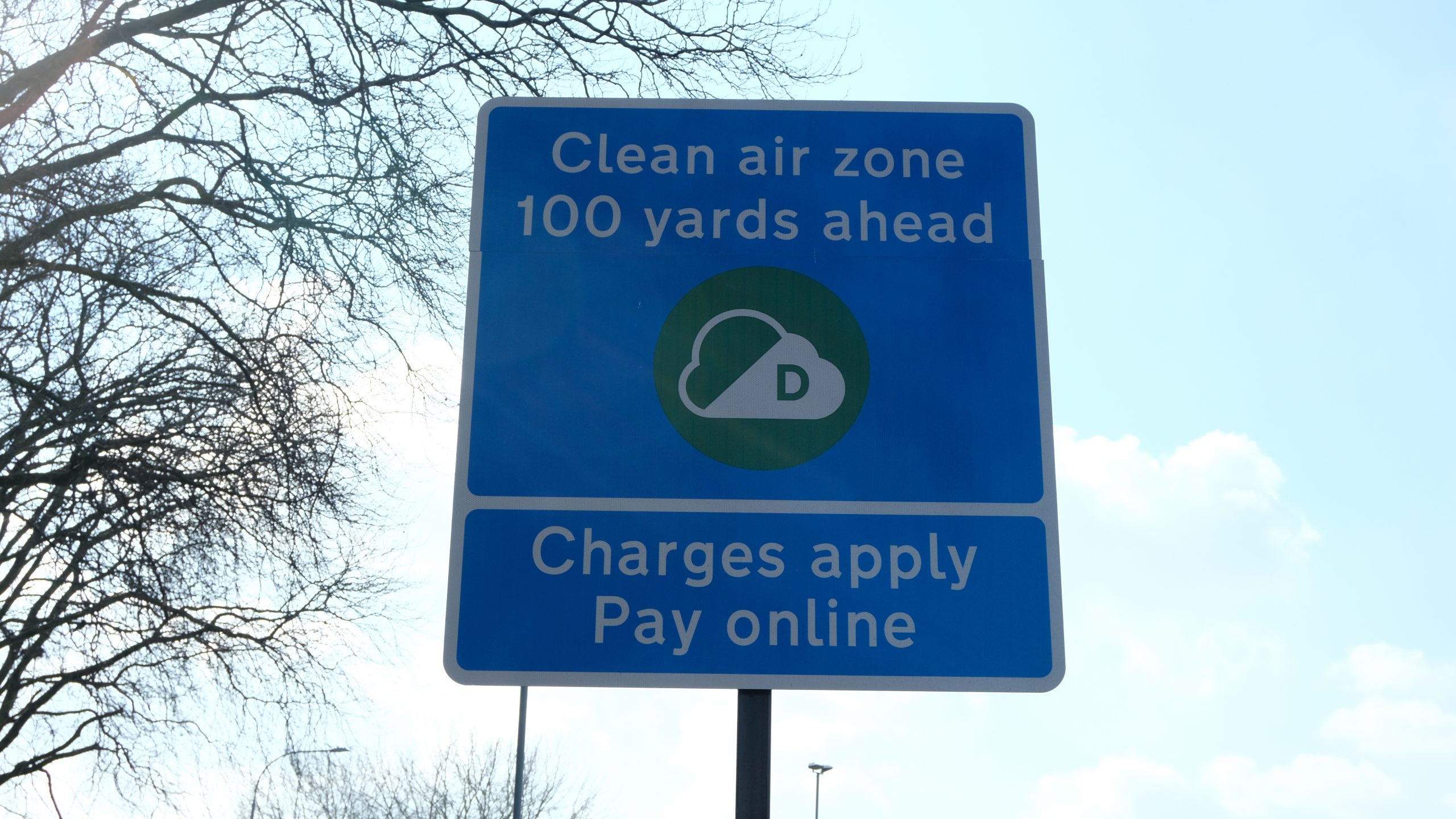 Clean air zone sign in London