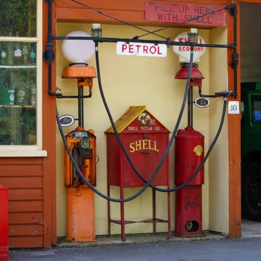 The first petrol station in the UK